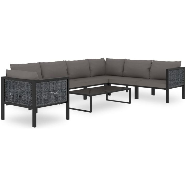 Hörnsits till modulsoffa höger armstöd konstrotting antracit vidaXL – bild 8