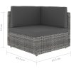 Hörnsits till modulsoffa konstrotting grå vidaXL – miniatyr 6