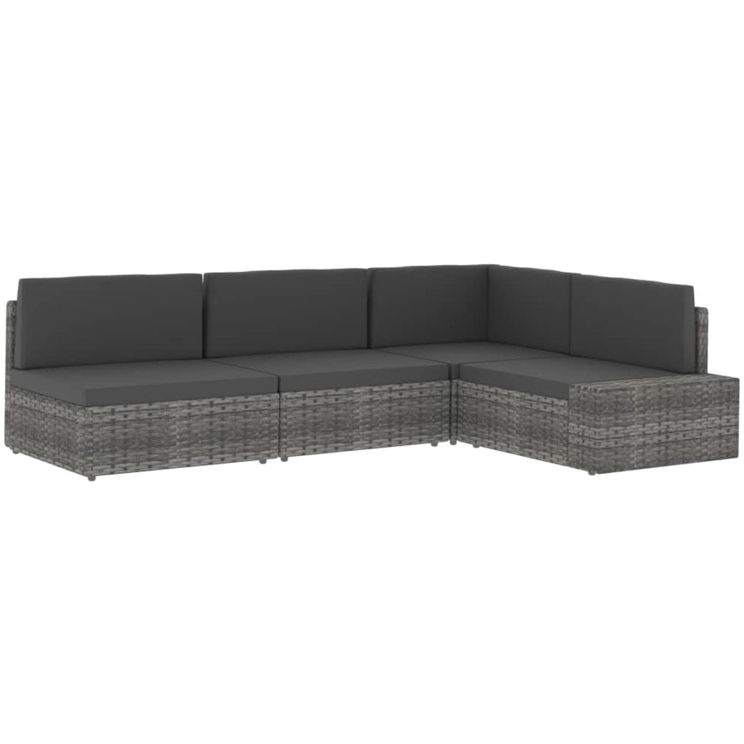 Hörnsits till modulsoffa konstrotting svart vidaXL – bild 12