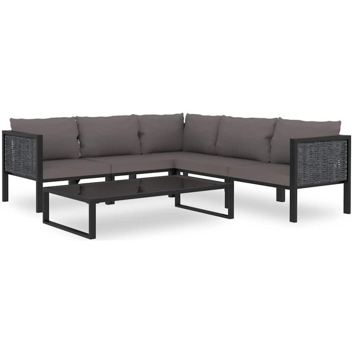 Hörnsits till modulsoffa vänster armstöd konstrotting antracit vidaXL – bild 12
