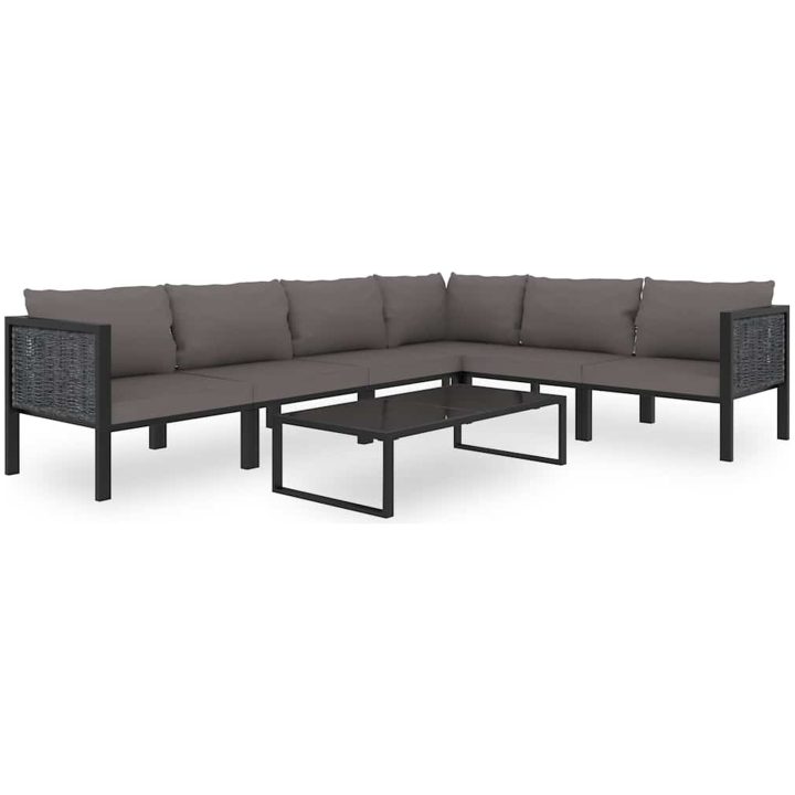Hörnsits till modulsoffa vänster armstöd konstrotting antracit vidaXL – bild 5