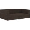 Hörnsitsar modulsoffa 2 st med dynor konstrotting brun vidaXL – miniatyr 3