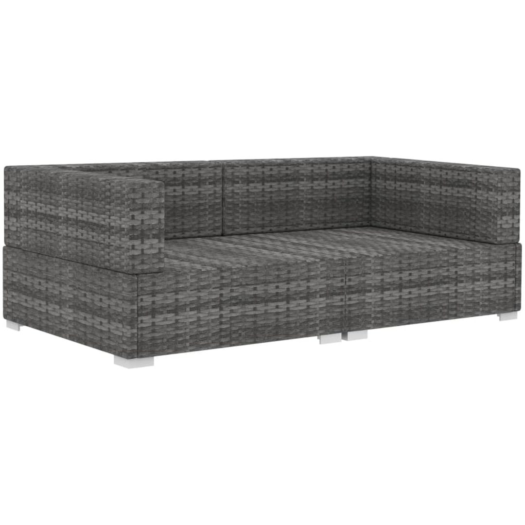 Hörnsitsar modulsoffa 2 st med dynor konstrotting grå vidaXL – bild 3