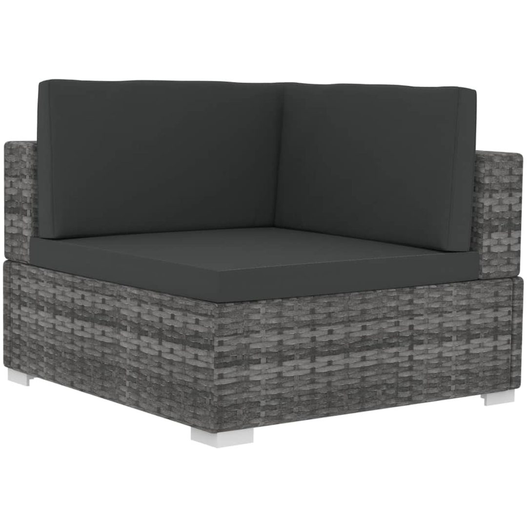 Hörnsitsar modulsoffa 2 st med dynor konstrotting grå vidaXL – bild 4