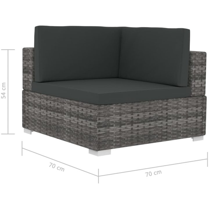 Hörnsitsar modulsoffa 2 st med dynor konstrotting grå vidaXL – bild 5