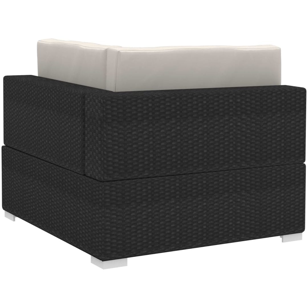 Hörnsitsar modulsoffa 2 st med dynor konstrotting svart vidaXL – bild 4