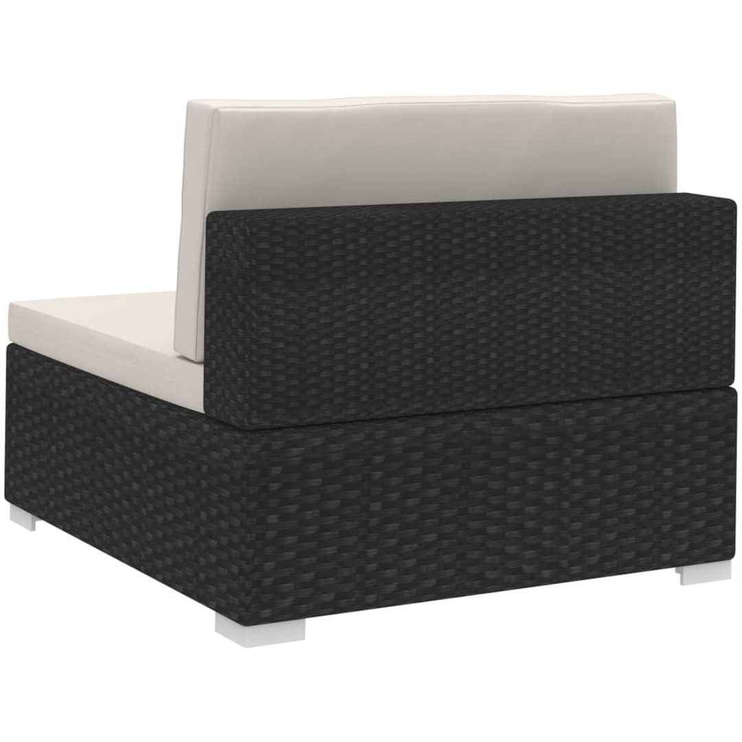 Hörnsitsar modulsoffa 2 st med dynor konstrotting svart vidaXL – bild 5