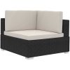Hörnsitsar modulsoffa 2 st med dynor konstrotting svart vidaXL – miniatyr 6