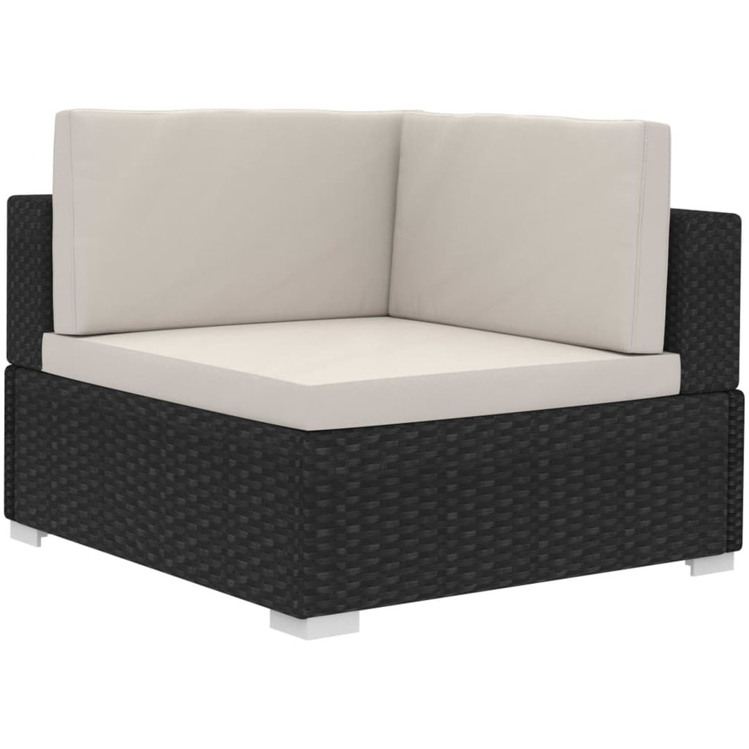 Hörnsitsar modulsoffa 2 st med dynor konstrotting svart vidaXL – bild 6