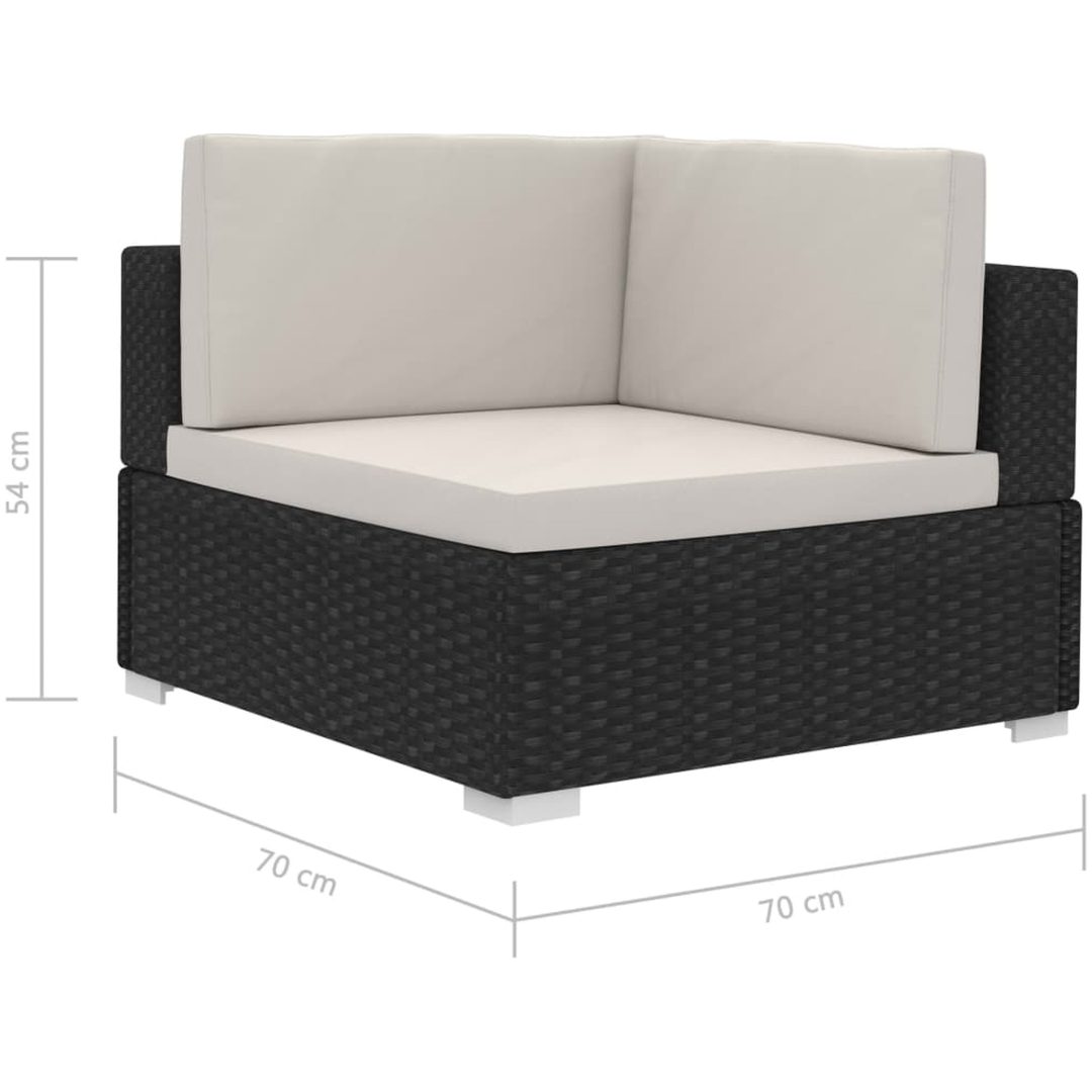 Hörnsitsar modulsoffa 2 st med dynor konstrotting svart vidaXL – bild 7