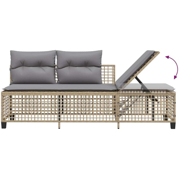 Hörnsoffa för trädgård med dynor 3 delar mixbeige konstrotting vidaXL – bild 11
