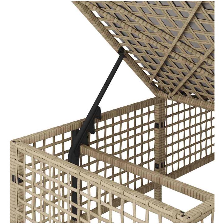Hörnsoffa för trädgård med dynor 3 delar mixbeige konstrotting vidaXL – bild 12