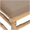Hörnsoffa för trädgården med taupe dynor bambu vidaXL – miniatyr 6