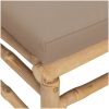 Hörnsoffa för trädgården taupe dynor 2 st bambu vidaXL – miniatyr 5
