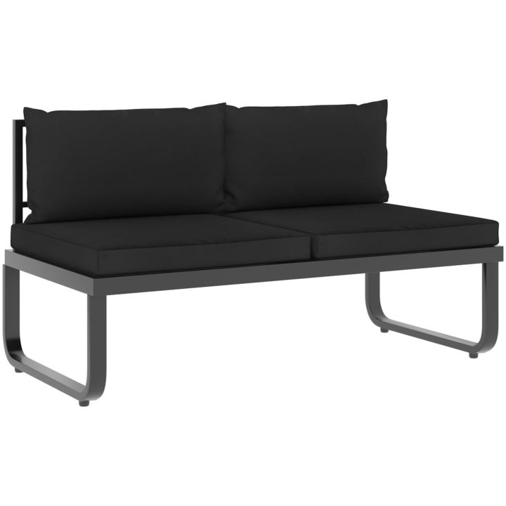 Hörnsoffa set med dynor 4 delar aluminium och WPC vidaXL – bild 6