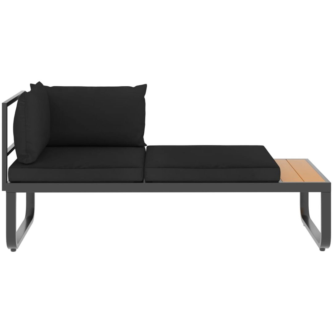 Hörnsoffa set med dynor 4 delar aluminium och WPC vidaXL – bild 9