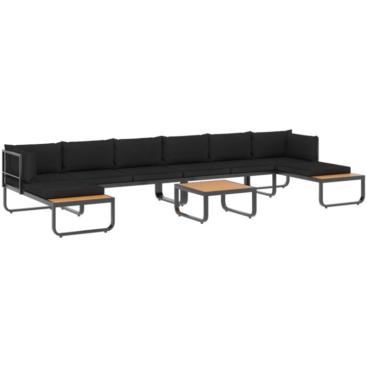 Hörnsoffa set med dynor 5 delar aluminium och WPC vidaXL – bild 2