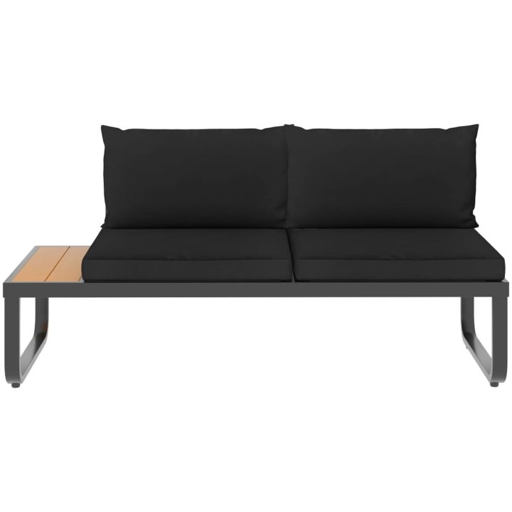 Hörnsoffa set med dynor 5 delar aluminium och WPC vidaXL – bild 5
