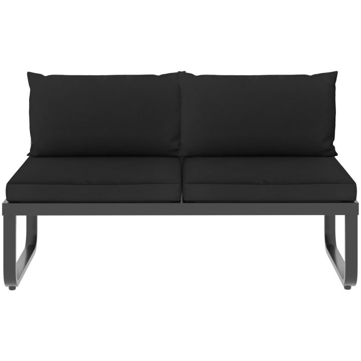 Hörnsoffa set med dynor 5 delar aluminium och WPC vidaXL – bild 7