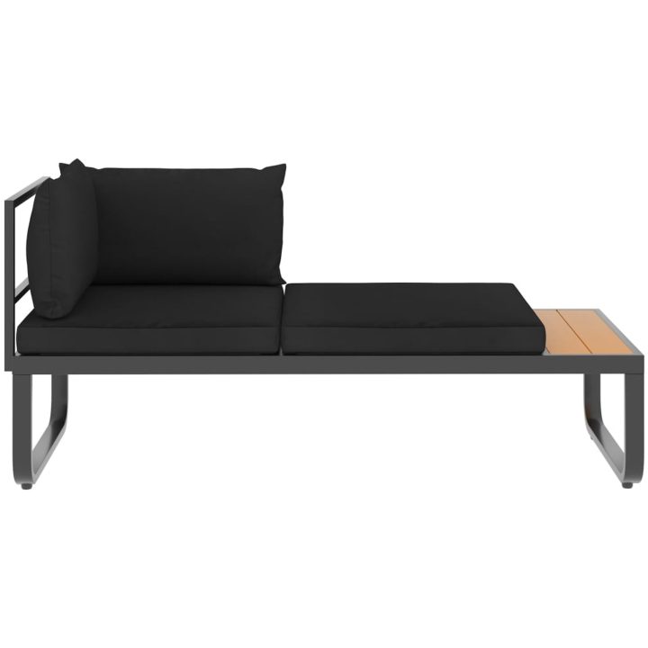 Hörnsoffa set med dynor 5 delar aluminium och WPC vidaXL – bild 9