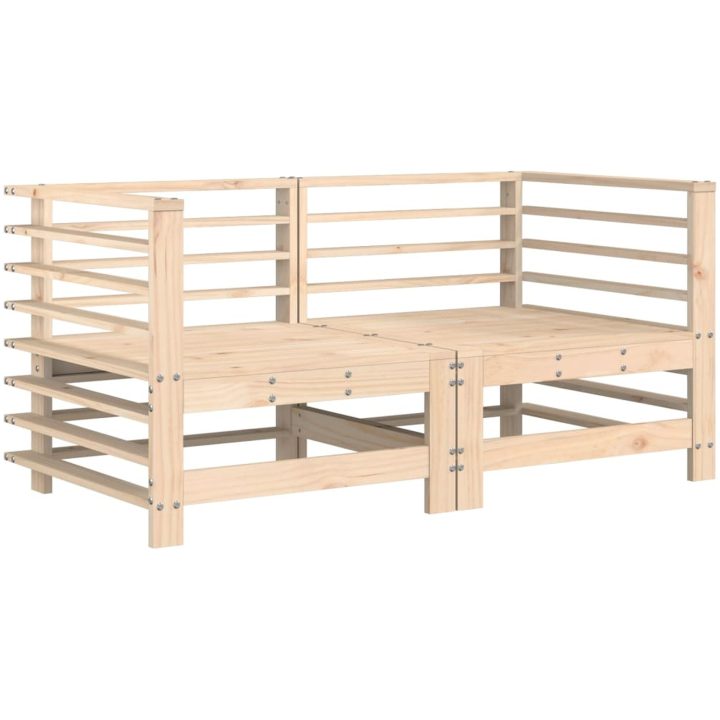 Hörnsoffor med dynor 2 st massiv furu vidaXL – bild 3