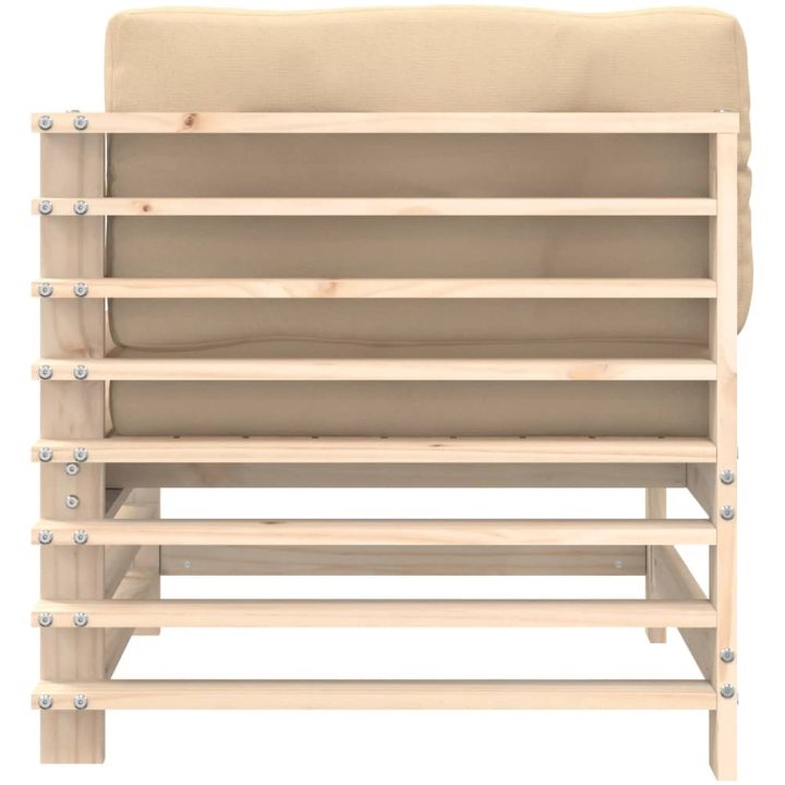 Hörnsoffor med dynor 2 st massiv furu vidaXL – bild 6