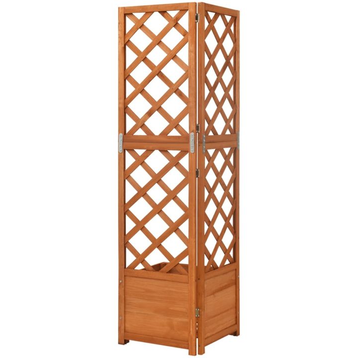 Hörnspaljé med odlingslåda 40x40x150 cm massivt granträ vidaXL – bild 3
