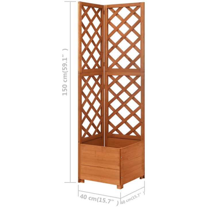 Hörnspaljé med odlingslåda 40x40x150 cm massivt granträ vidaXL – bild 6
