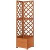 Hörnspaljé med odlingslåda 40x40x150 cm massivt granträ vidaXL – miniatyr 1