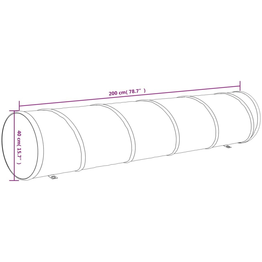 Hundtunnel blå polyester vidaXL ⌀40 x 200 cm – bild 8