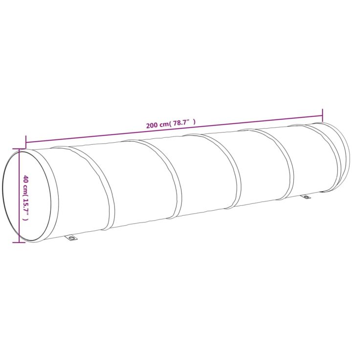 Hundtunnel blå polyester vidaXL ⌀40 x 200 cm – bild 8