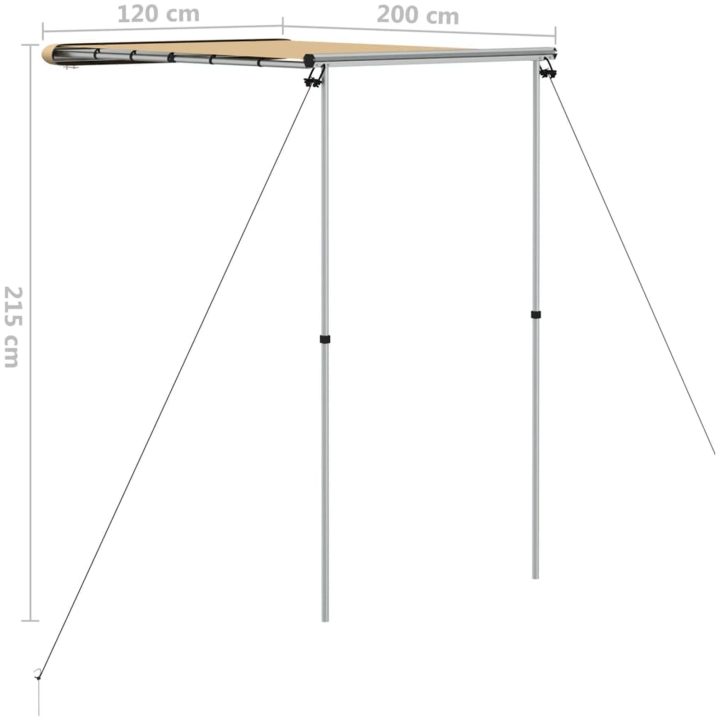 Husvagnsmarkis beige vidaXL 1.2 x 2 x 2.15 m – bild 9