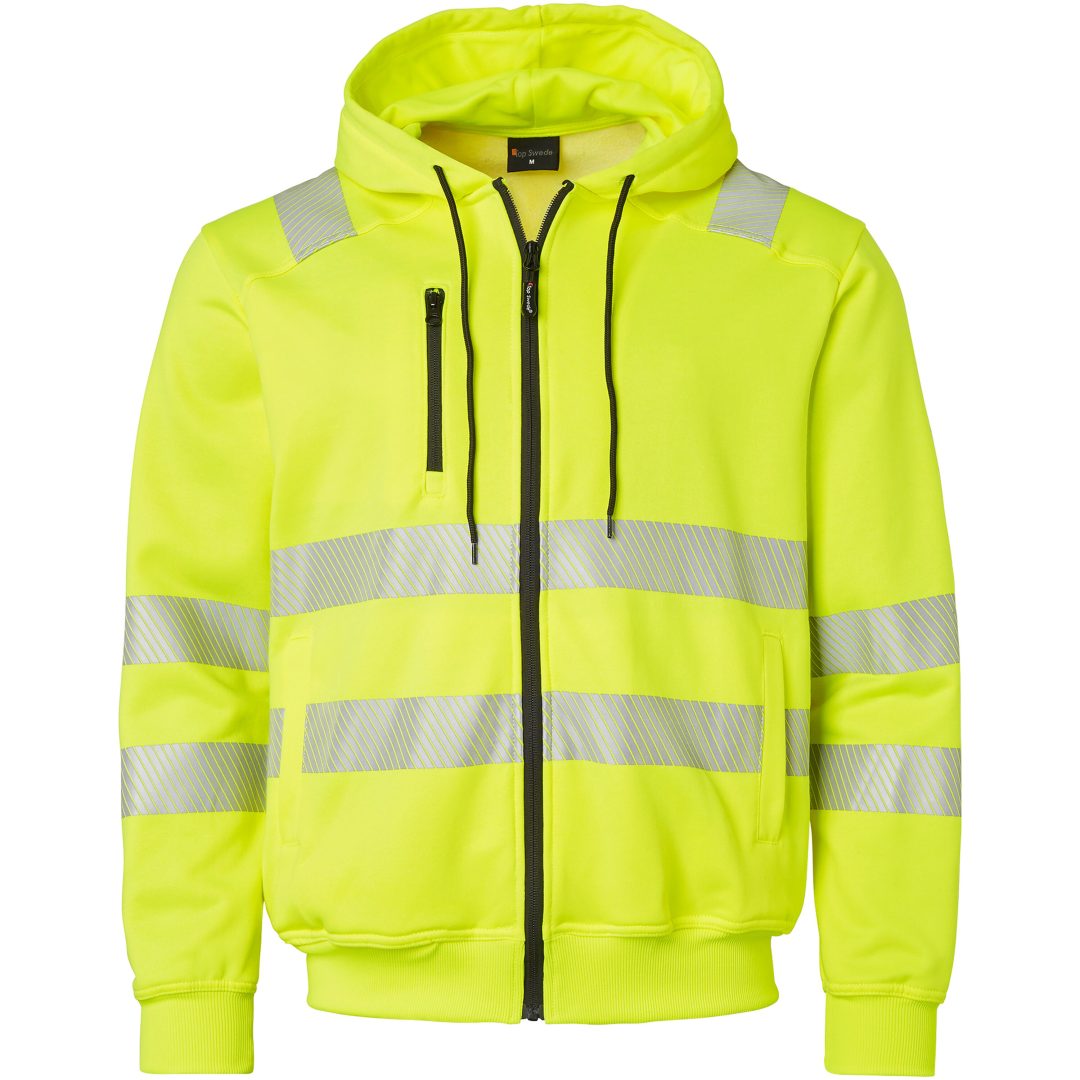 Huvtröja 271 Hel-zip Fluorescerande Gul Top Swede XS