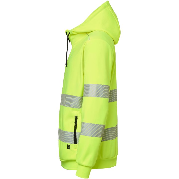 Huvtröja Sweat Zip Fluorescerande Gul Top Swede XS – bild 4