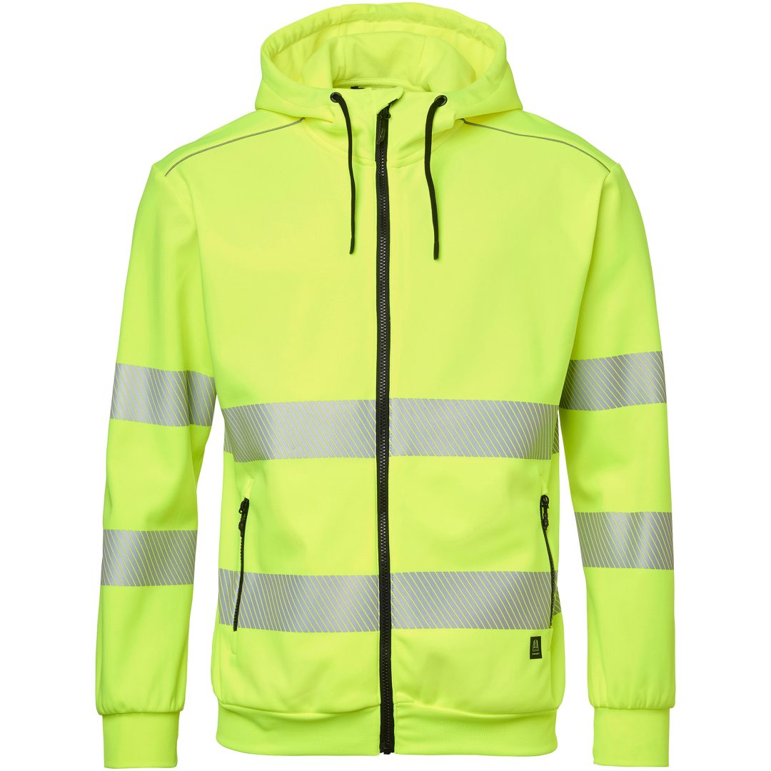 Huvtröja Sweat Zip Fluorescerande Gul Top Swede XS