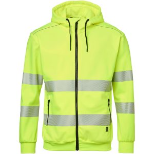 Huvtröja Sweat Zip Fluorescerande Gul Top Swede