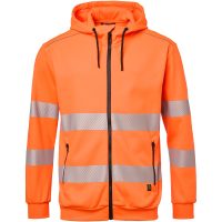 Huvtröja Sweat Zip Hoodie Fluorescerande Orange Top Swede