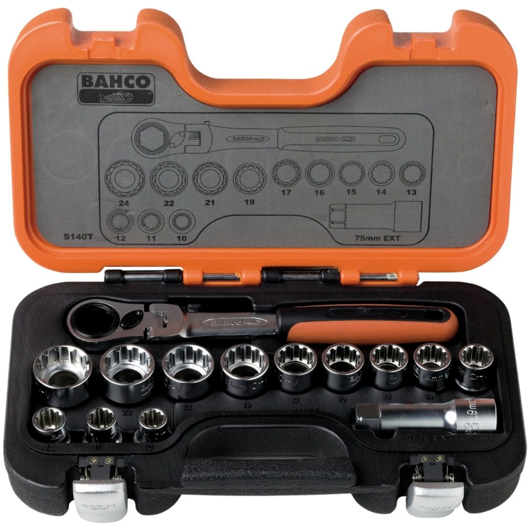 Hylsnyckelsats Genomg Hylsor 14del BAHCO Beteckning: S140T