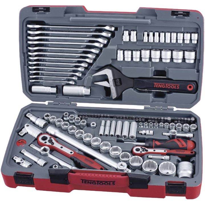 Hylsnyckelsats Med 1/4tum, 3/8tum och 1/2tum fyrkantsfäste TM127 Teng Tools VERKTYGSSATS 127 DELAR – bild 2