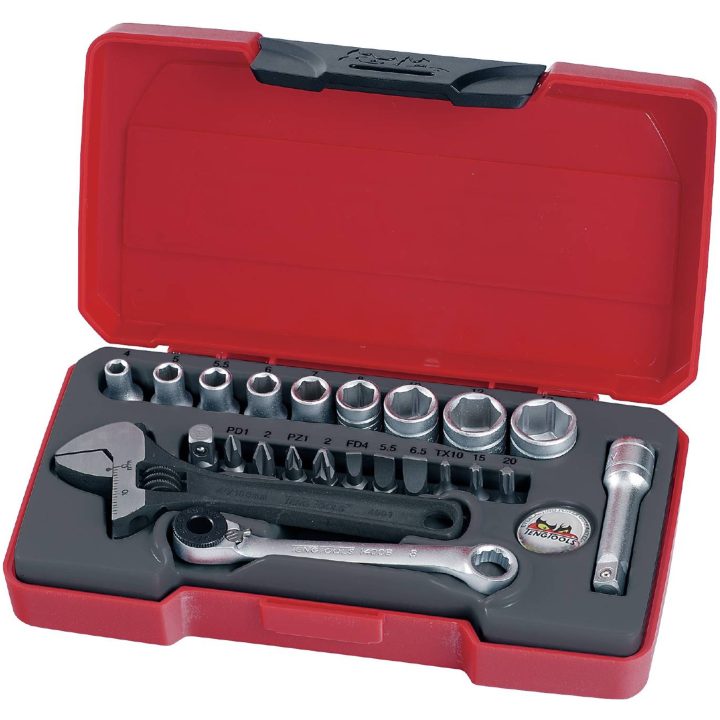 Hylsnyckelsats med 1/4tum fyrkantsfäste T1423 Teng Tools VERKTYGSSATS 1/4 23 DELAR – bild 2