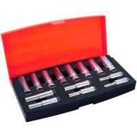 HYLSSATS 3/8" 14 LÅNGA HYLSOR (10 pack) BAHCO