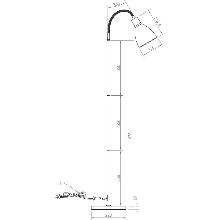 Idre Golvlampa, Vit ANETA HOME Sockel E27 Vit /Krom – bild 5