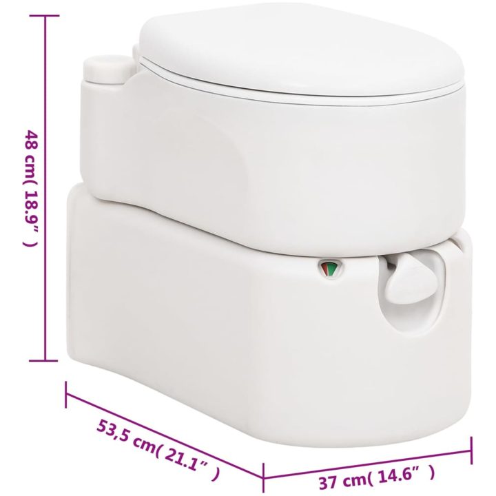 Inbyggd campingtoalett vit 24+17 L HDPE & emalj vidaXL – bild 12