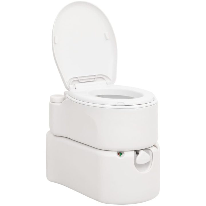 Inbyggd campingtoalett vit 24+17 L HDPE & emalj vidaXL – bild 3