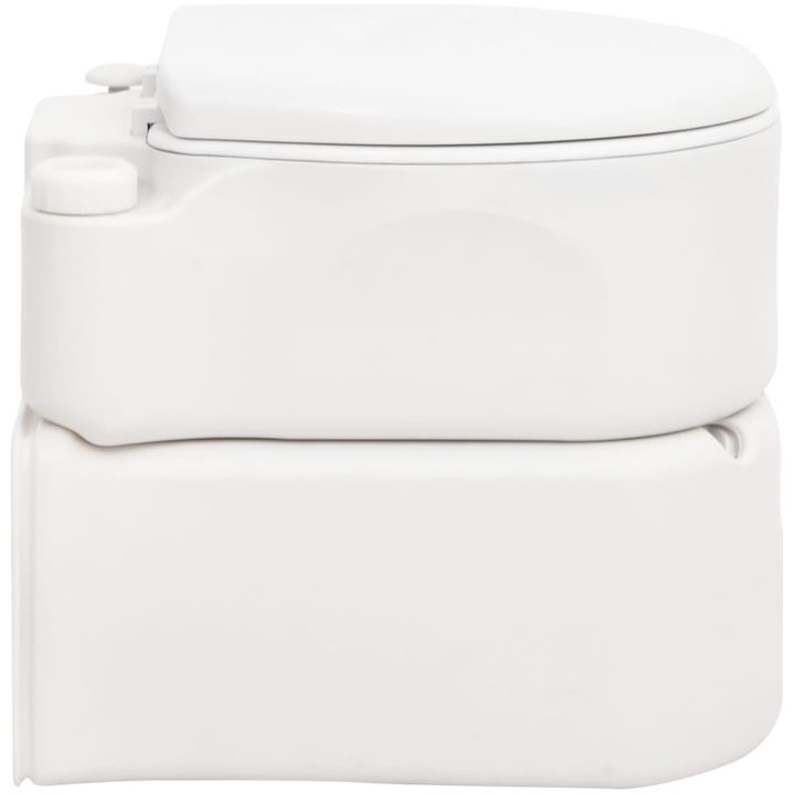 Inbyggd campingtoalett vit 24+17 L HDPE & emalj vidaXL – bild 4