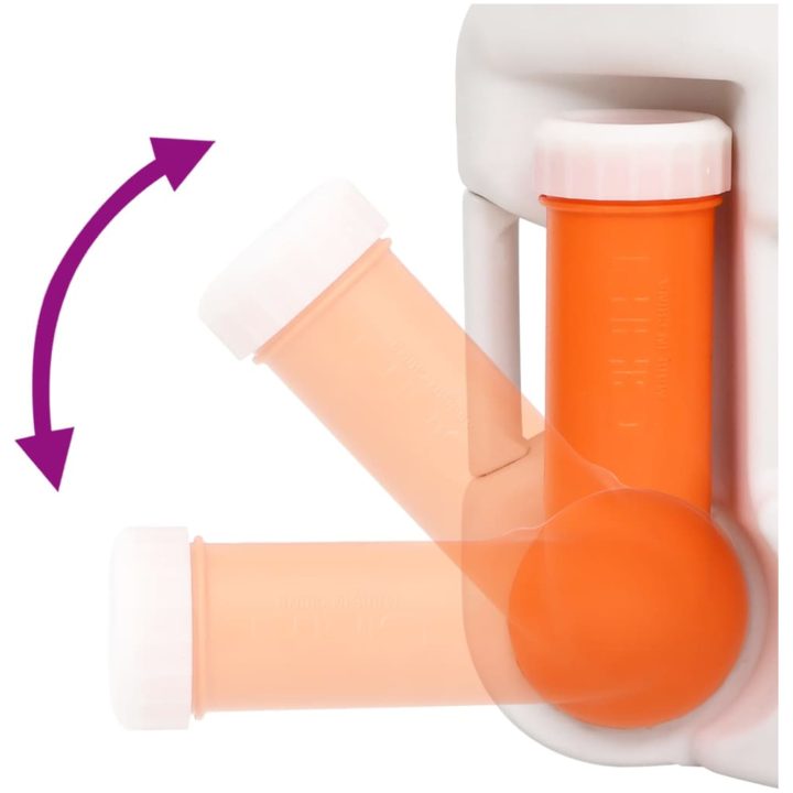 Inbyggd campingtoalett vit 24+17 L HDPE & emalj vidaXL – bild 8