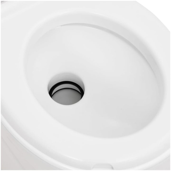 Inbyggd campingtoalett vit 24+17 L HDPE & emalj vidaXL – bild 9