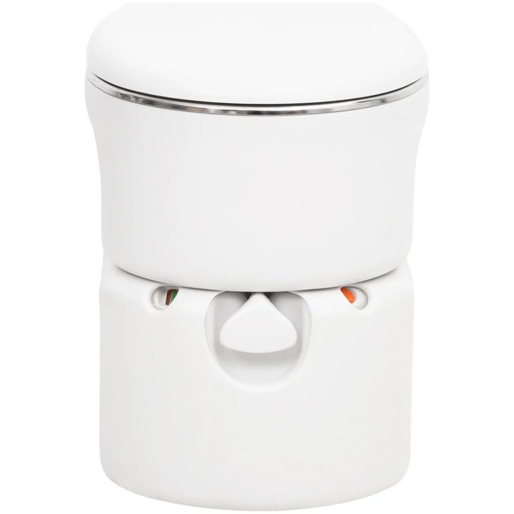 Inbyggd campingtoalett vit 24+17 L HDPE & stål vidaXL – bild 2
