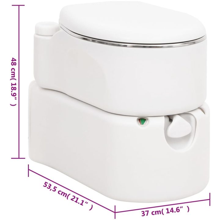 Inbyggd campingtoalett vit 24+17 L HDPE & stål vidaXL – bild 12