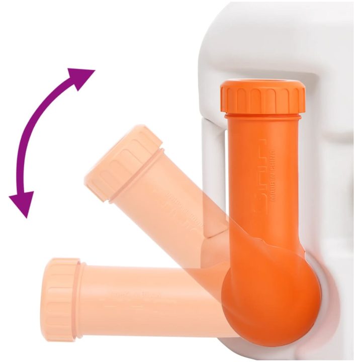 Inbyggd campingtoalett vit 24+17 L HDPE & stål vidaXL – bild 7